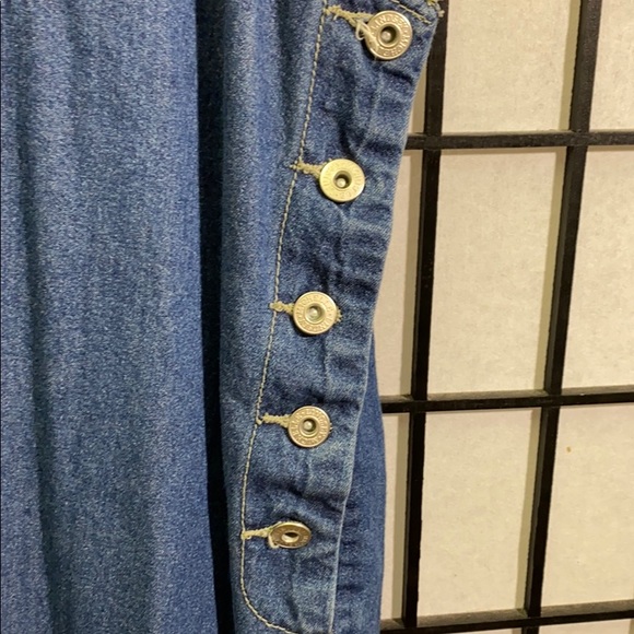 Lindsey Michelle Denim Jumper Embroidered Flag Lg - Picture 4 of 5